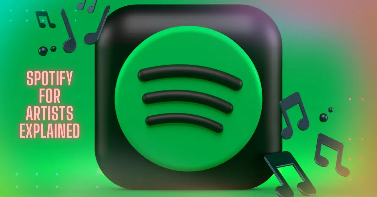 Spotify logo with music graphics