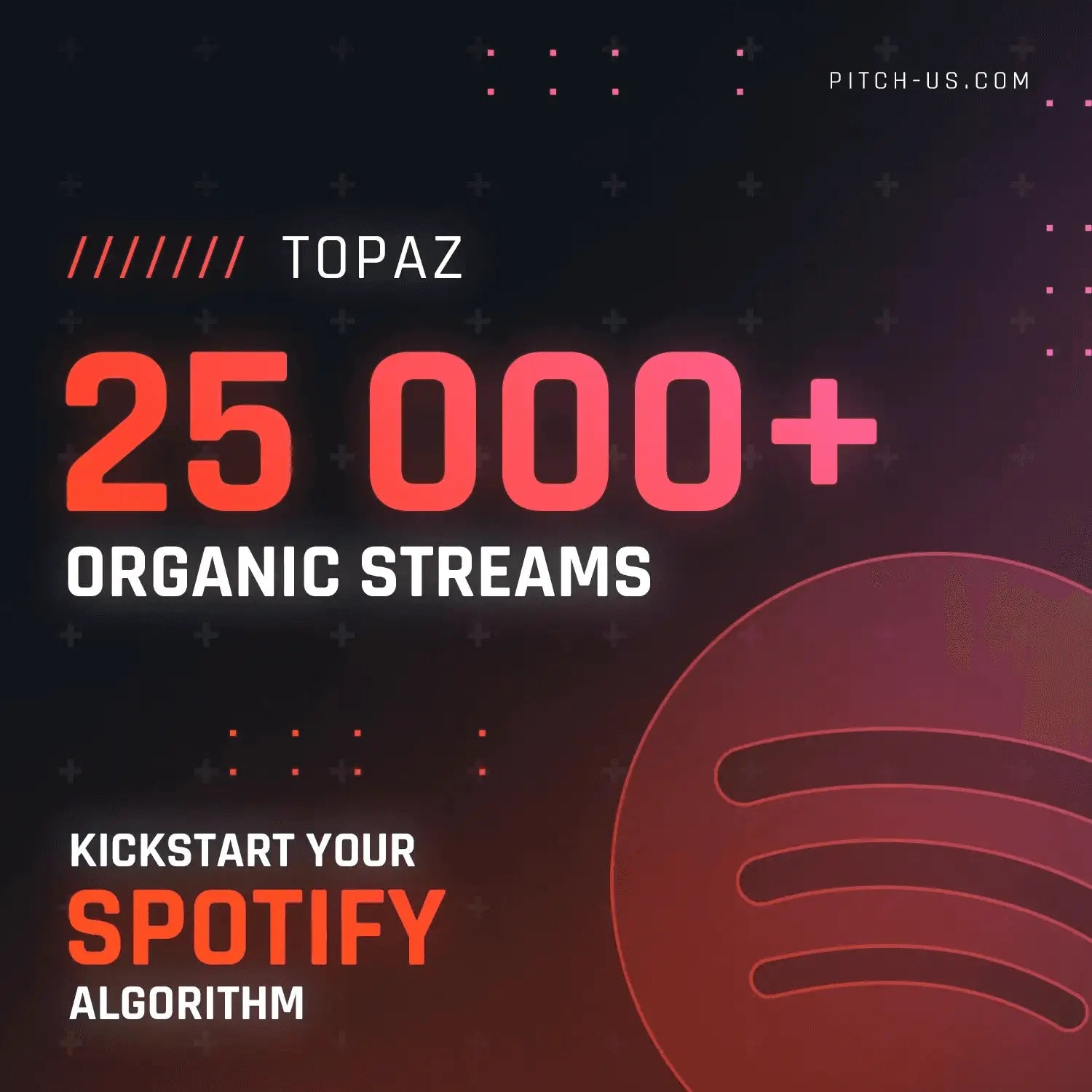 Topaz 25,000+ organic streams Spotify growth