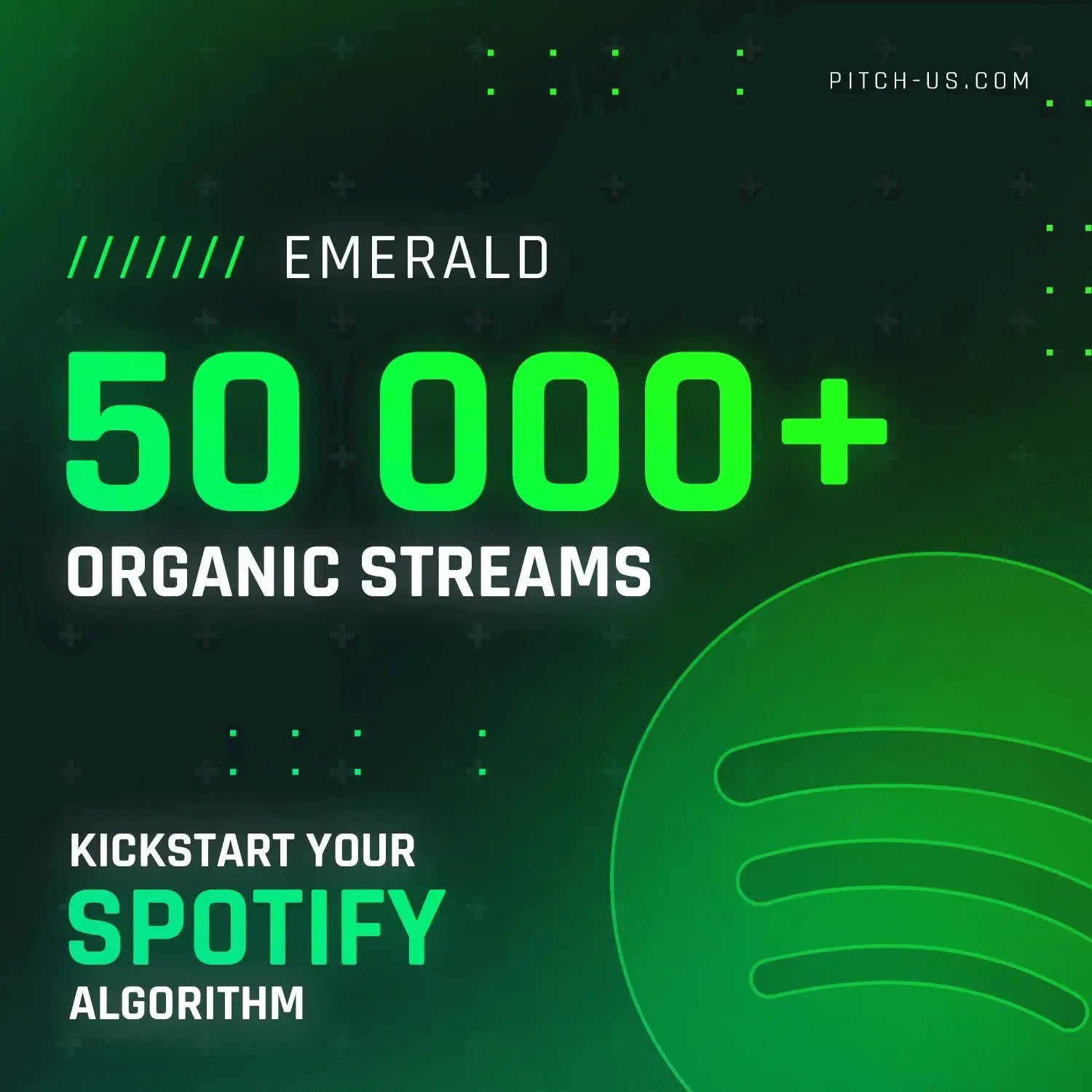 Emerald package for 50,000+ organic Spotify streams