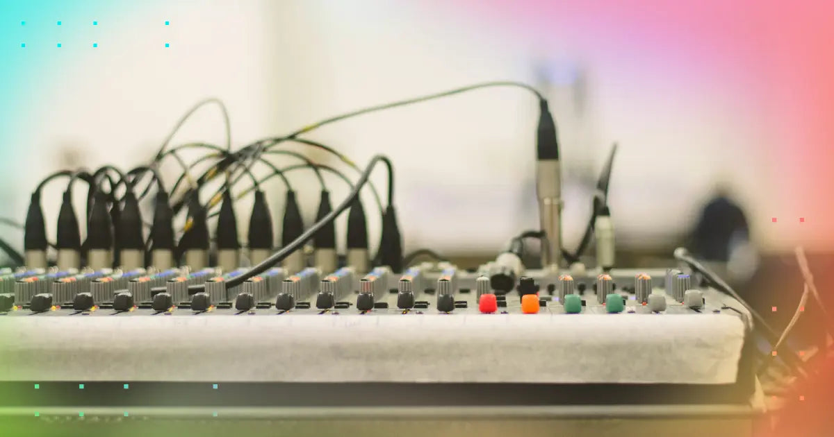 music equipment on a table