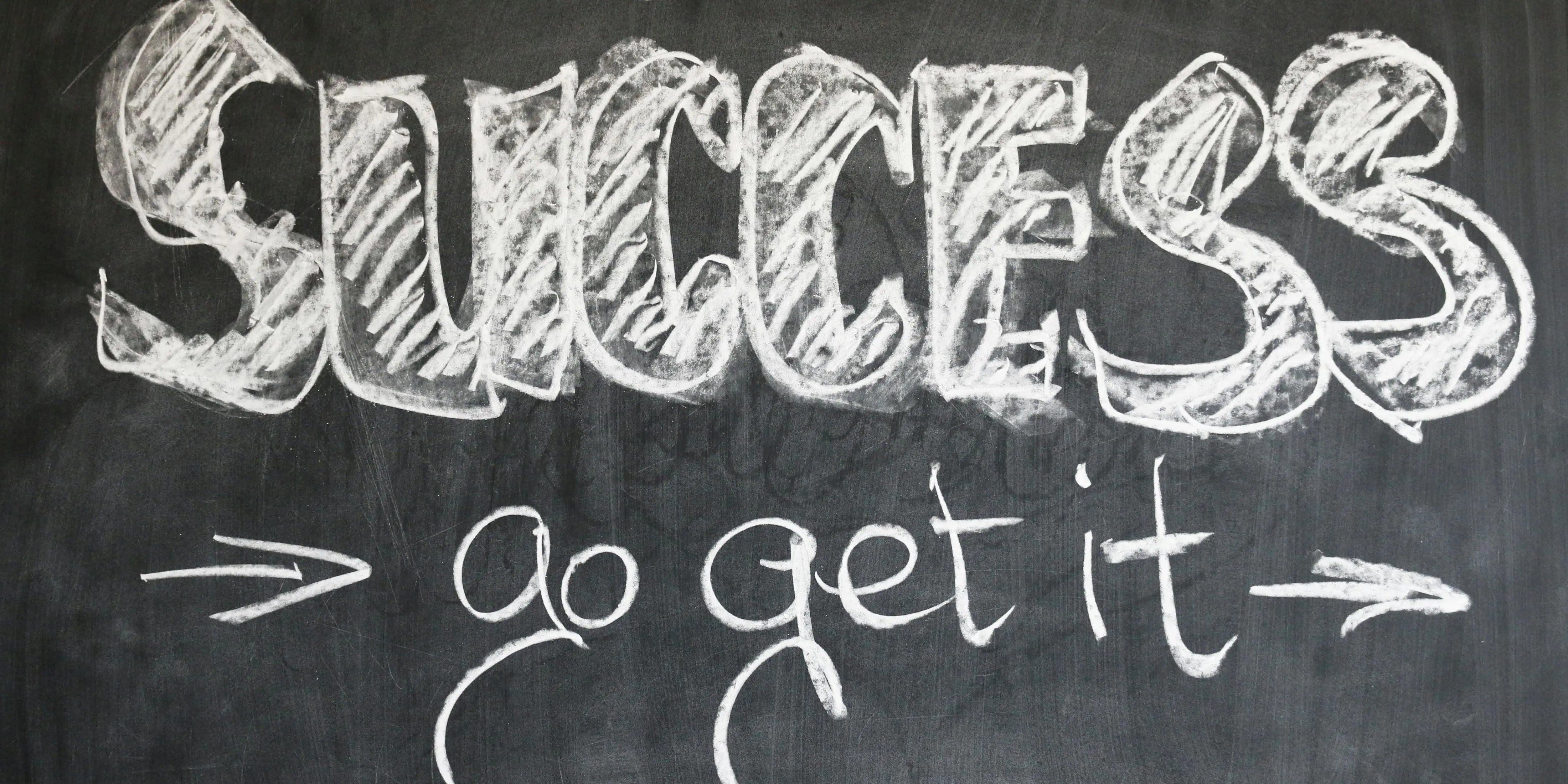 A blackboard with the words " Success. Go get it" written on it.