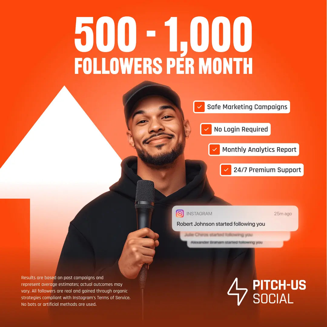 500 - 1,000 Instagram Followers Growth Campaign Pitch-Us