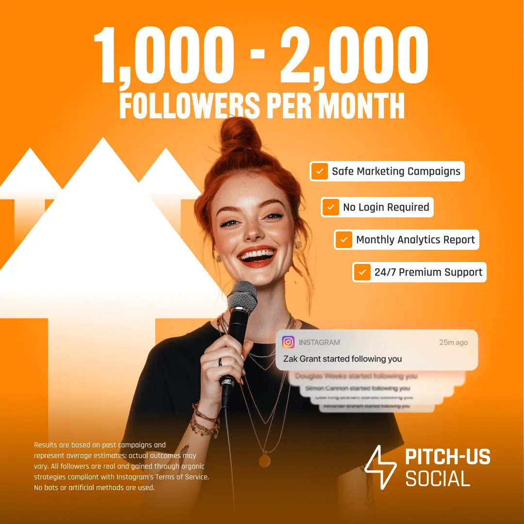 1,000 - 2,000 Instagram Followers Growth Campaign Pitch-Us