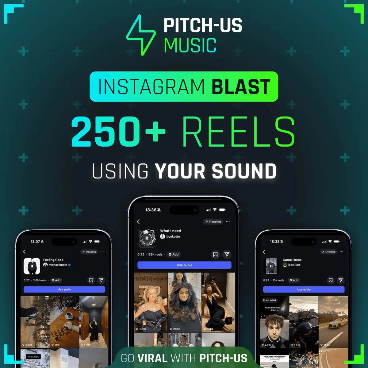 Instagram Blast - 1000+ Reels Pitch-Us