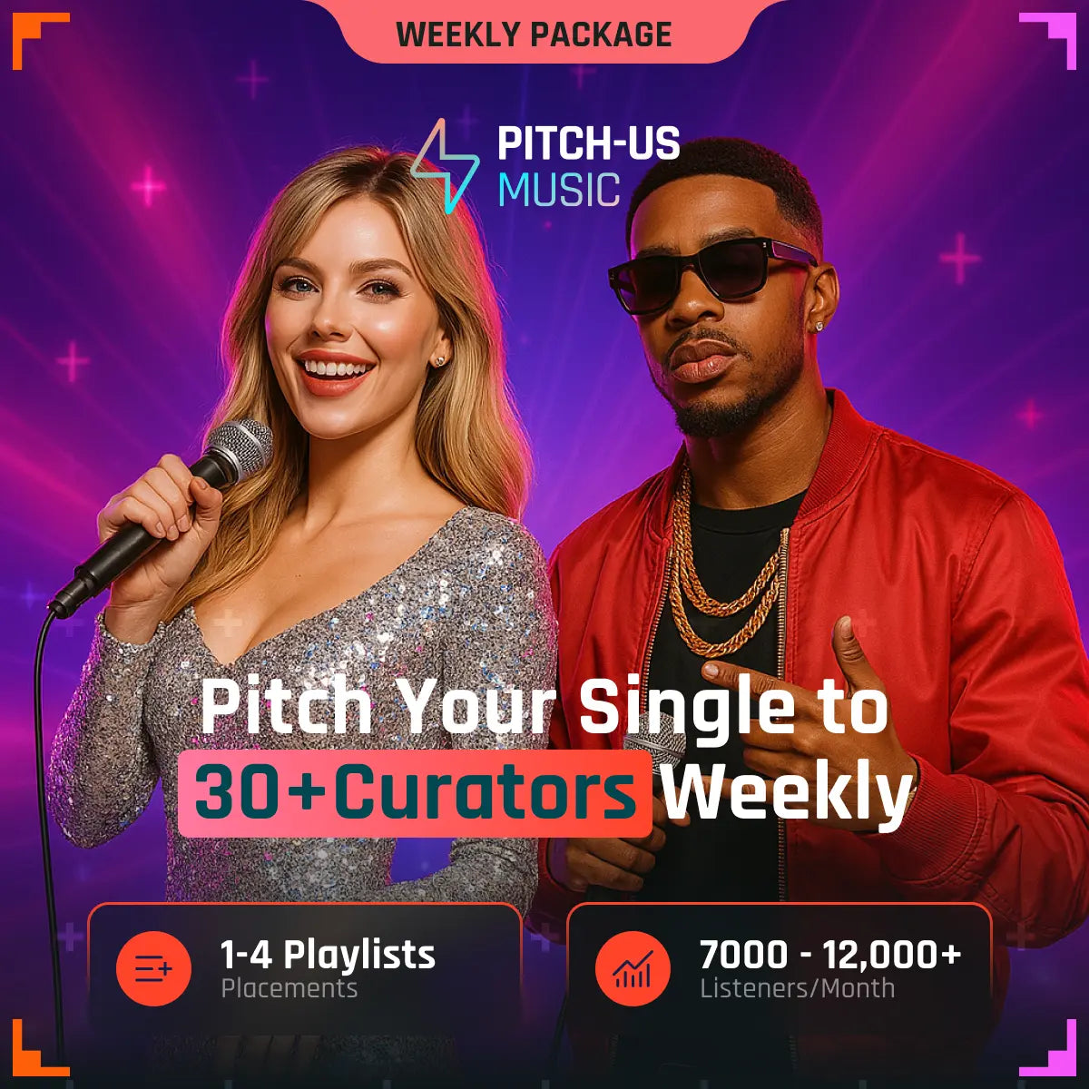 Weekly Pitching to VERIFIED Playlists (7,000-12,000 Streams per Month) - Limited 80% OFF 🔥 Pitch-Us
